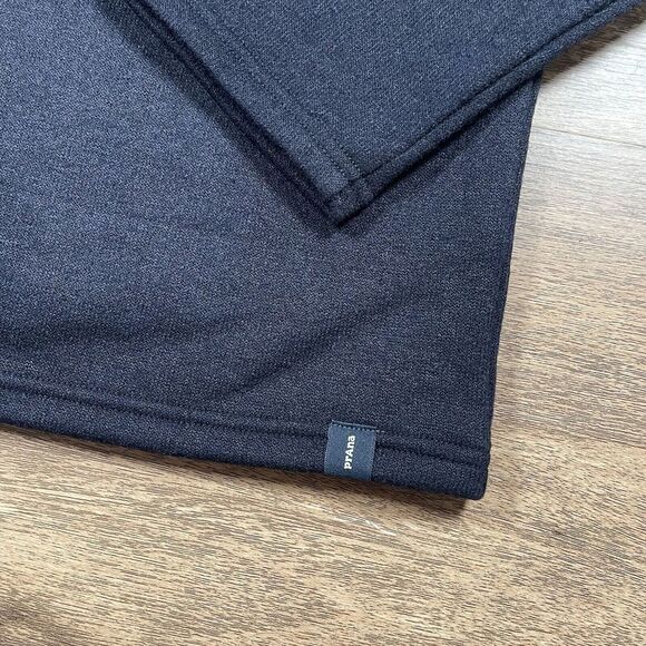 Prana Sweater Mens Large L Blue Brookland 1/4 Zip Pullover Wool Comfort Nautical - Picture 9 of 13